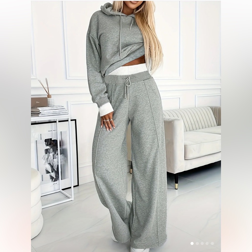 Gray Hoodie and Sweatpants Set